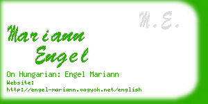 mariann engel business card